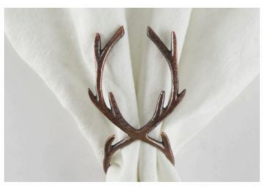 Tableau Antler Bronze Napkin Rings | CeCe's Home & Gifts