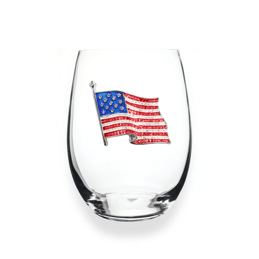 The Queens' Jewels American Flag Jeweled Stemless Glassware | CeCe's Home & Gifts