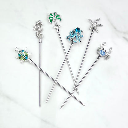 The Beach Collection Jeweled Cocktail Picks - CeCe's Home & Gifts